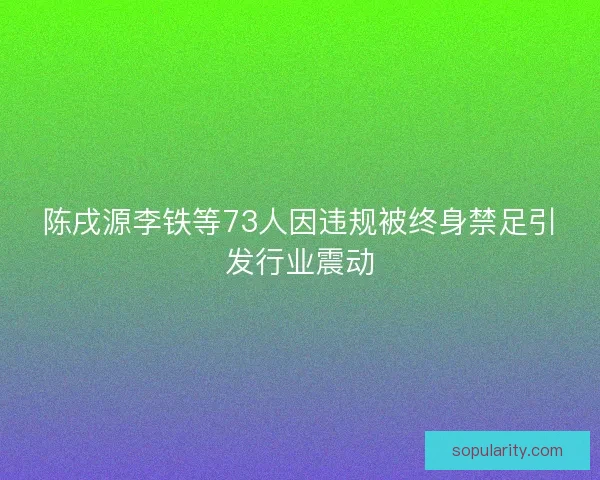 陈戌源李铁等73人因违规被终身禁足引发行业震动